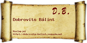 Dobrovits Bálint névjegykártya