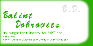 balint dobrovits business card